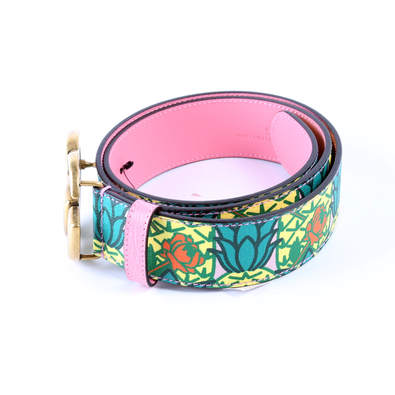 406831 GG Marmont Supreme Pineapple Rose Belt Size 85/34 Multicolor