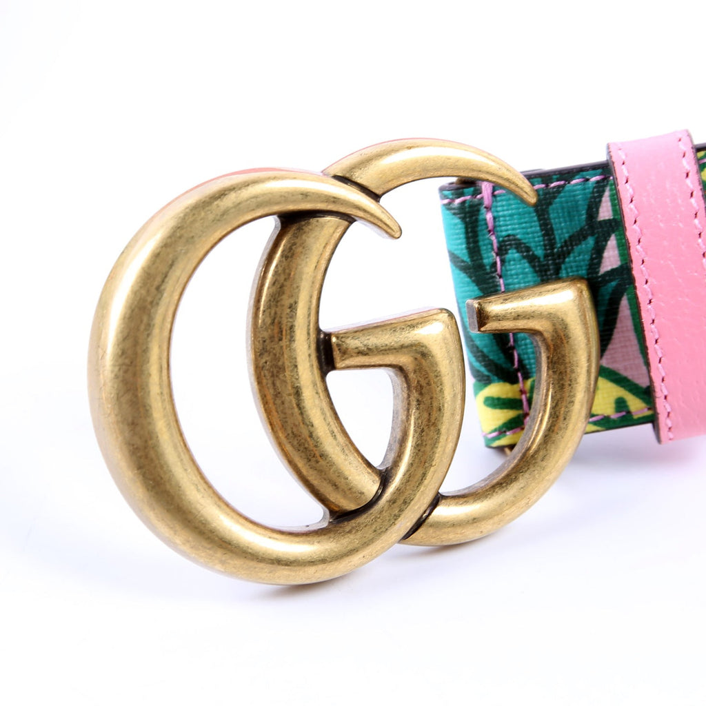 406831 GG Marmont Supreme Pineapple Rose Belt Size 85/34 Multicolor