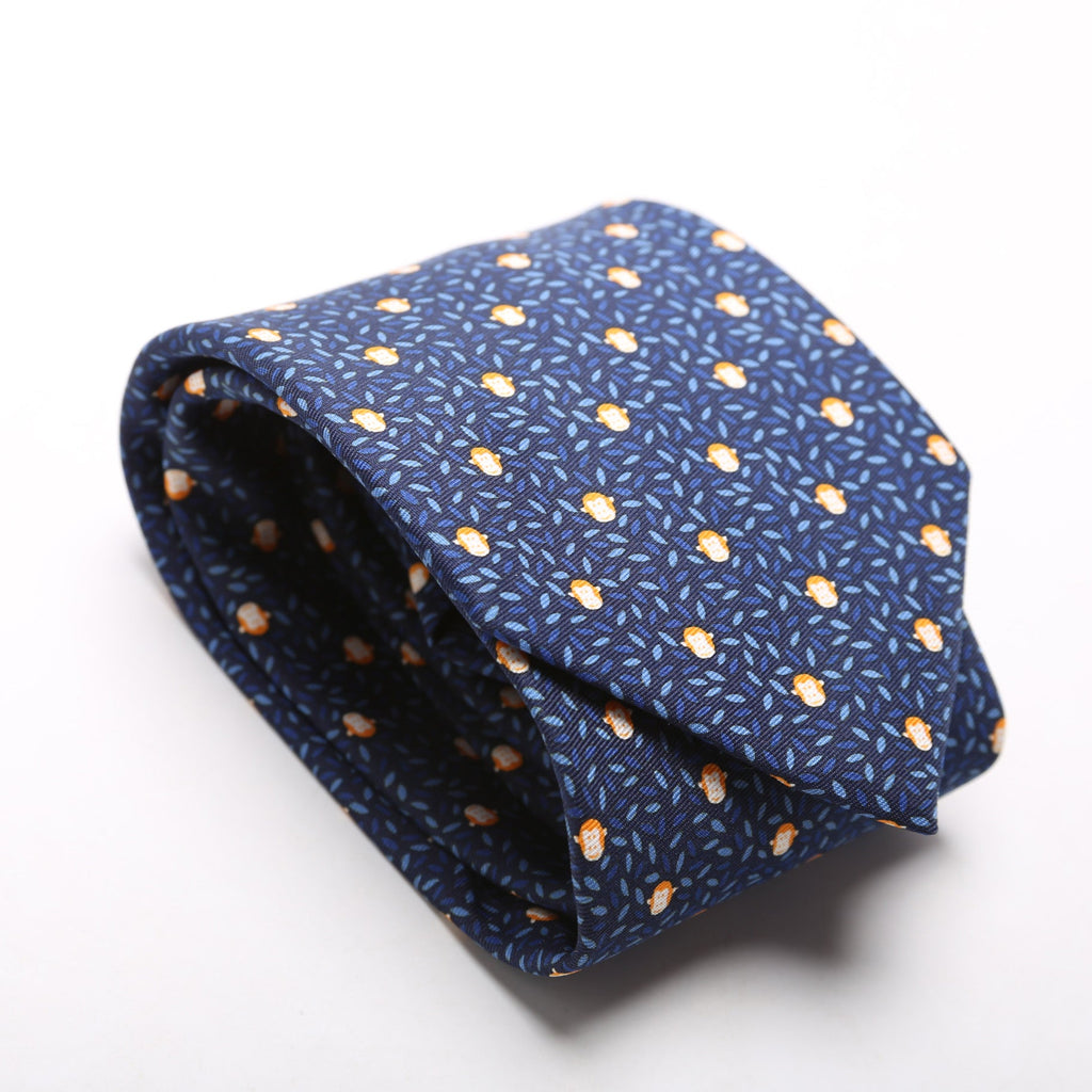 Silk Tie Monkey Blue