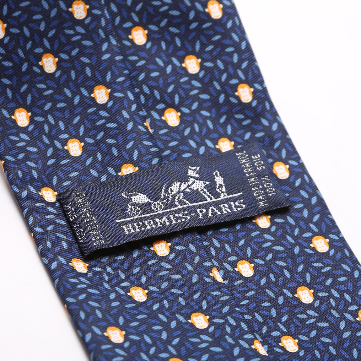 Silk Tie Monkey Blue
