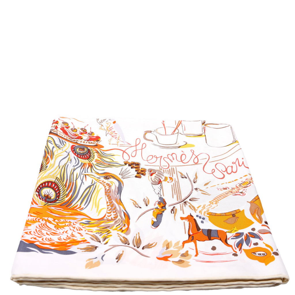 Emilie Et Une Nuit 90 Silk Scarf Orange