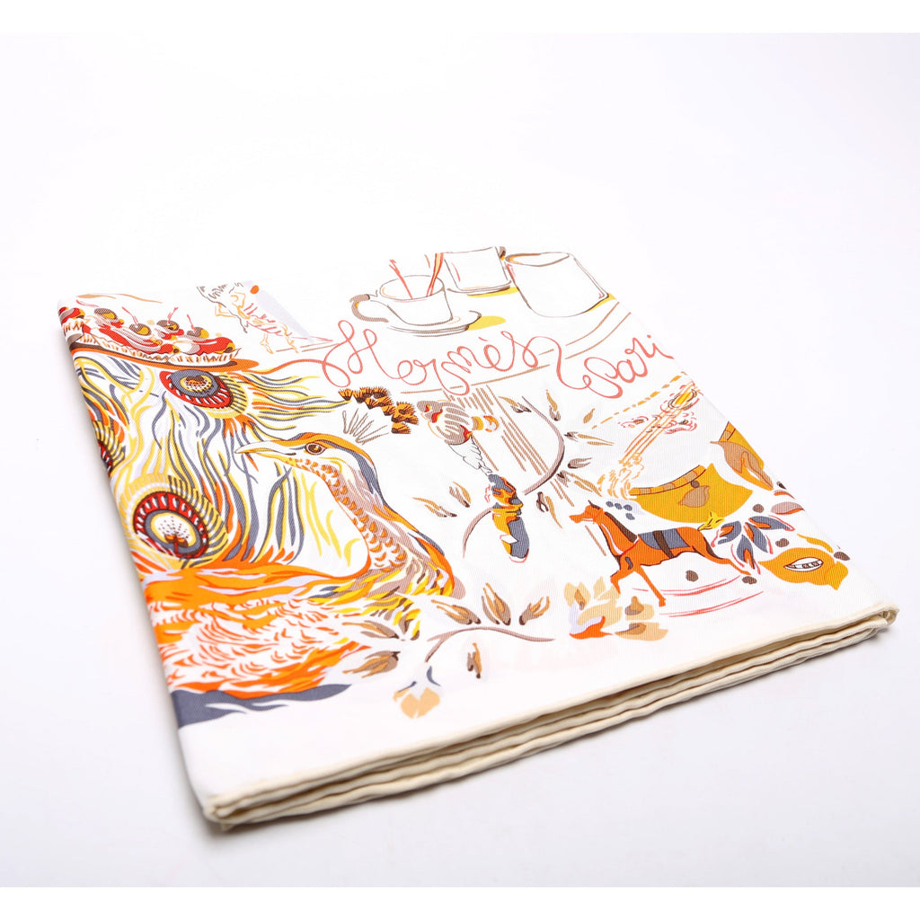 Emilie Et Une Nuit 90 Silk Scarf Orange