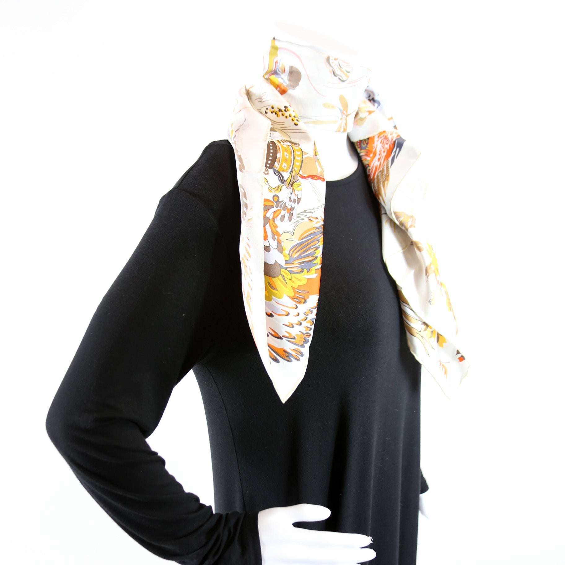 Emilie Et Une Nuit 90 Silk Scarf Orange