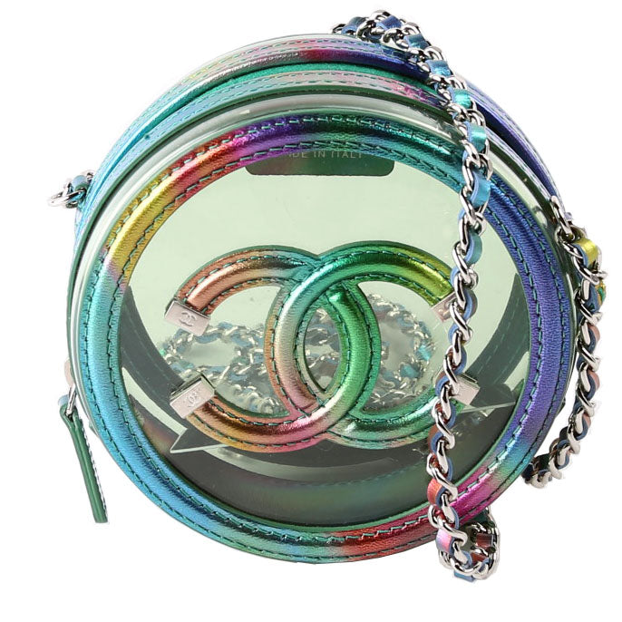 Filigree Round With Chain PVC Lambskin 29M Rainbow
