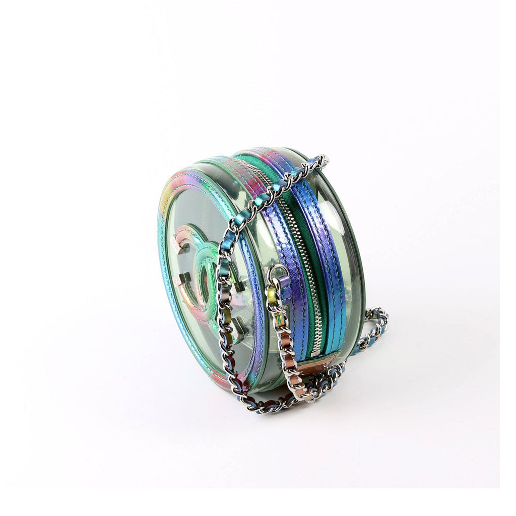 Filigree Round With Chain PVC Lambskin 29M Rainbow