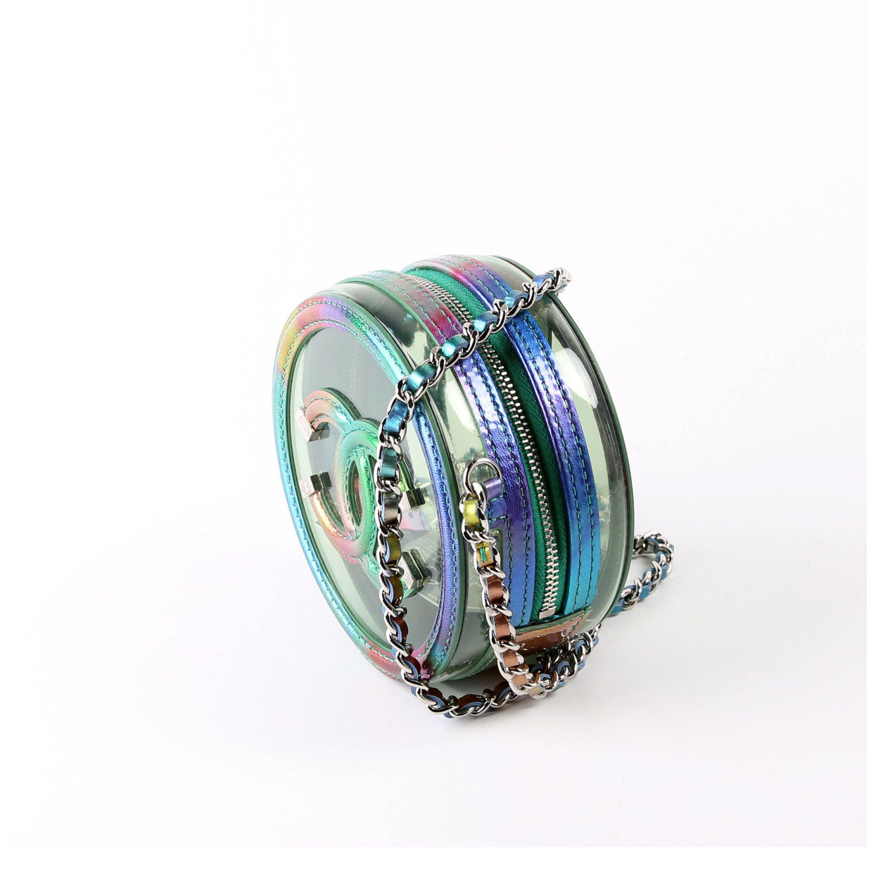 Filigree Round With Chain PVC Lambskin 29M Rainbow