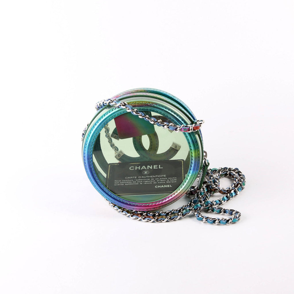 Filigree Round With Chain PVC Lambskin 29M Rainbow