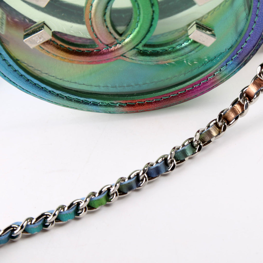 Filigree Round With Chain PVC Lambskin 29M Rainbow