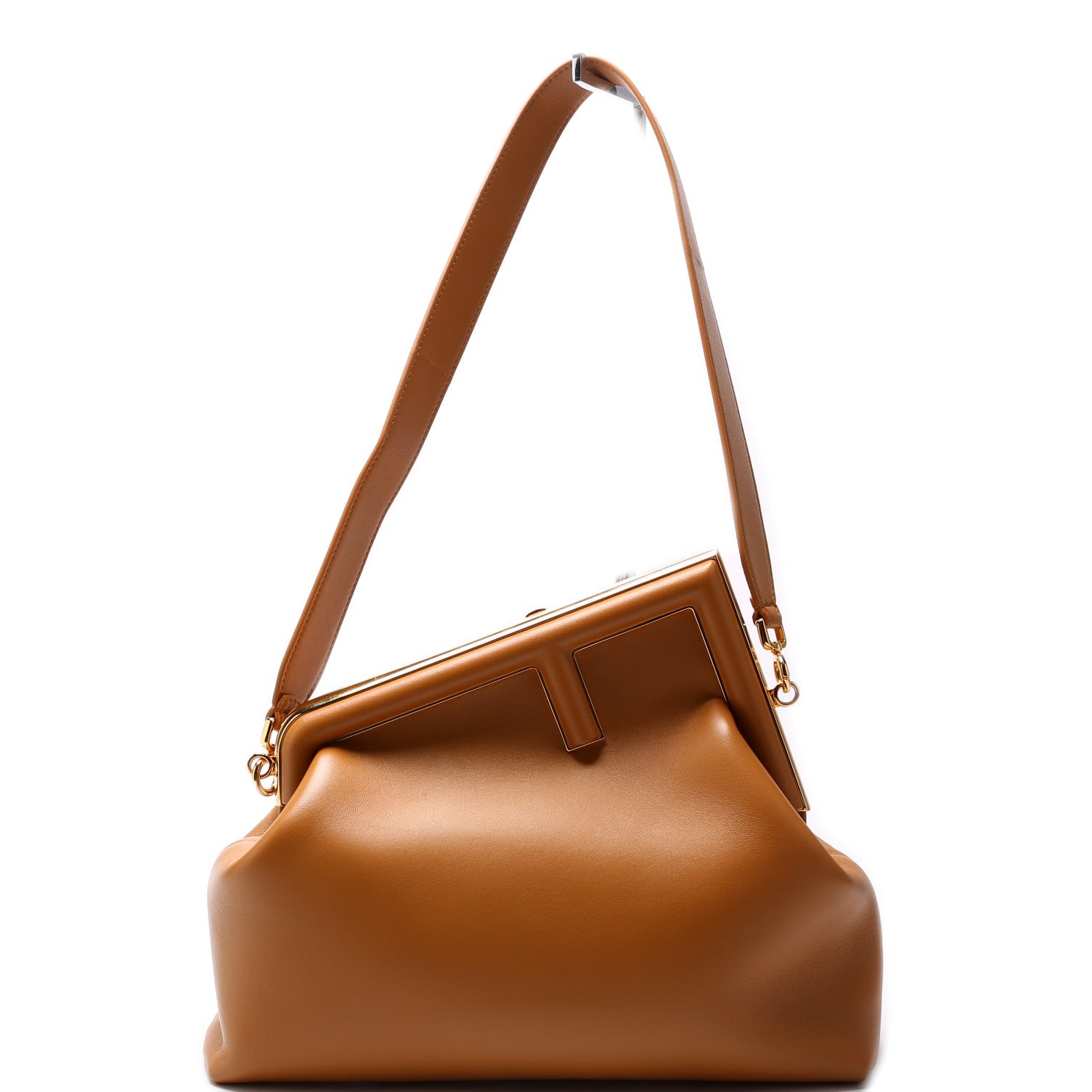 First Medium Leather Shoulder Bag Brown