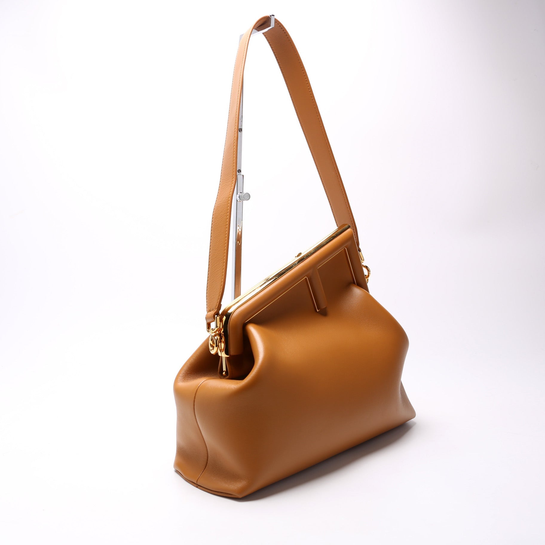 First Medium Leather Shoulder Bag Brown