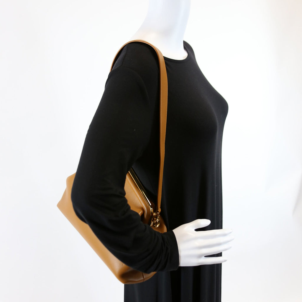 First Medium Leather Shoulder Bag Brown