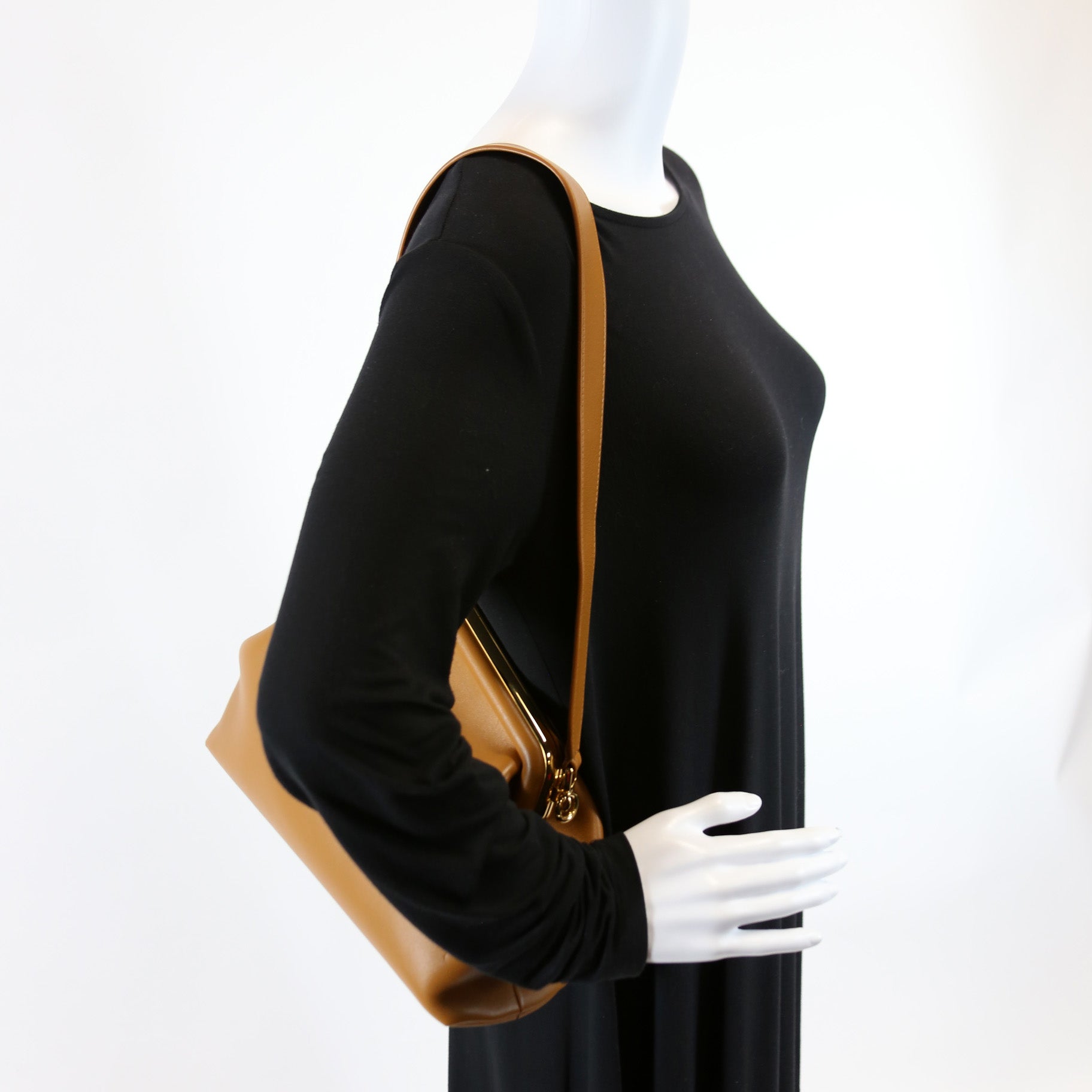 First Medium Leather Shoulder Bag Brown