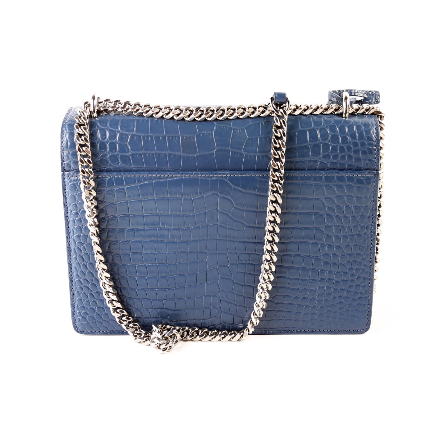 Sunset Medium Crocodile Embossed Blue