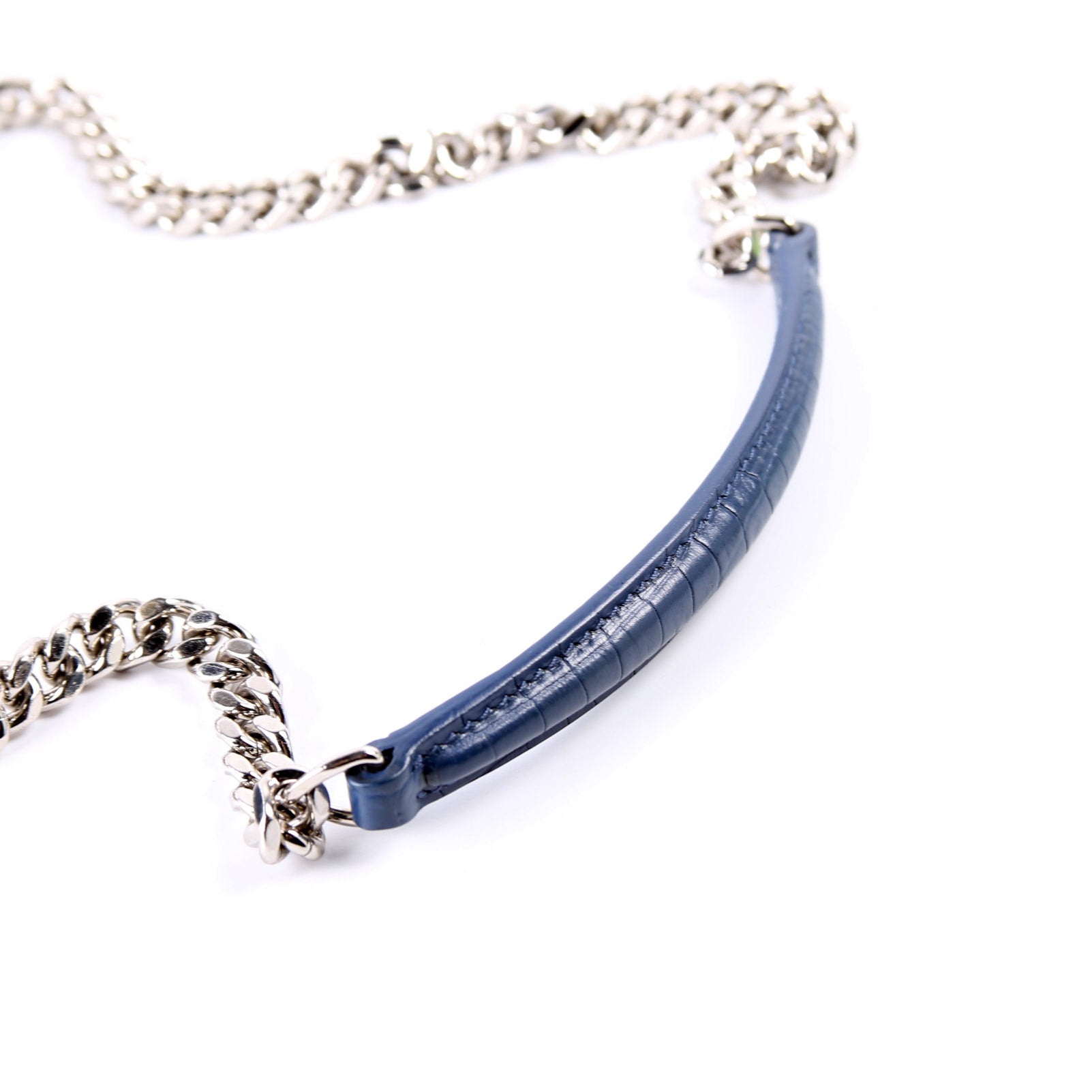 Sunset Medium Crocodile Embossed Blue