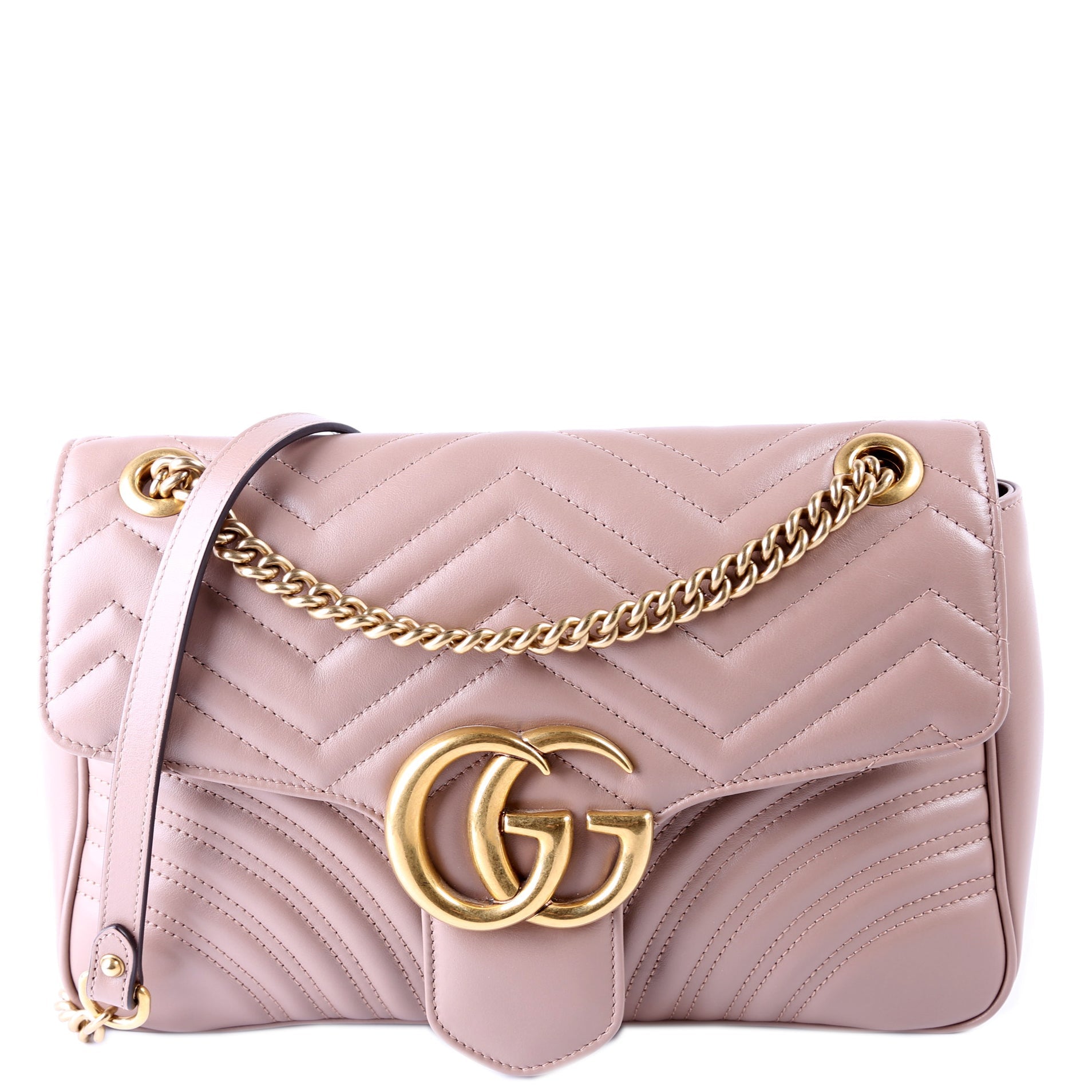 443496 Marmont Leather Shoulder Medium Mauve