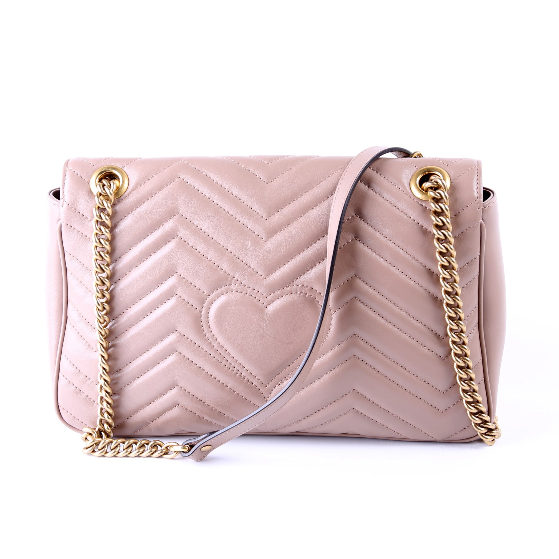 443496 Marmont Leather Shoulder Medium Mauve