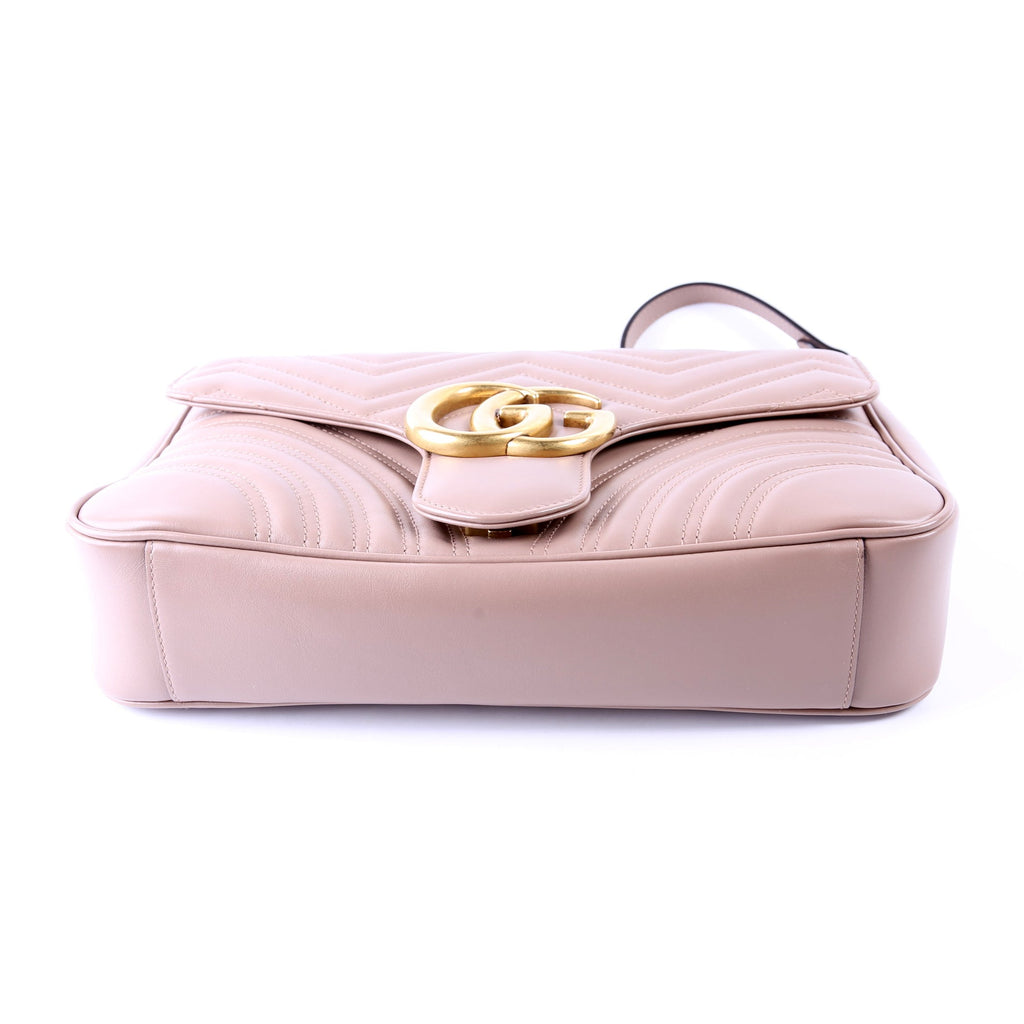 443496 Marmont Leather Shoulder Medium Mauve