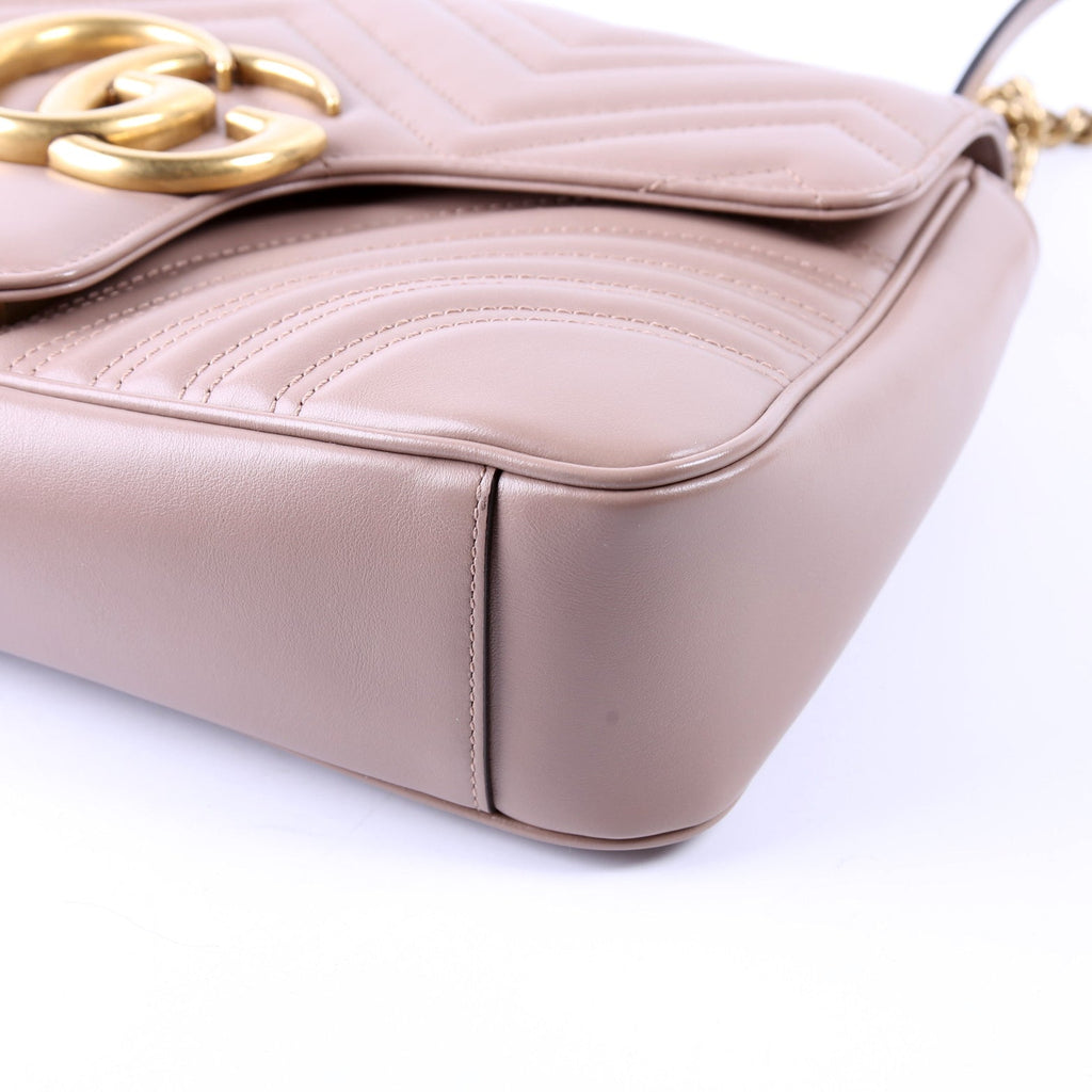 443496 Marmont Leather Shoulder Medium Mauve