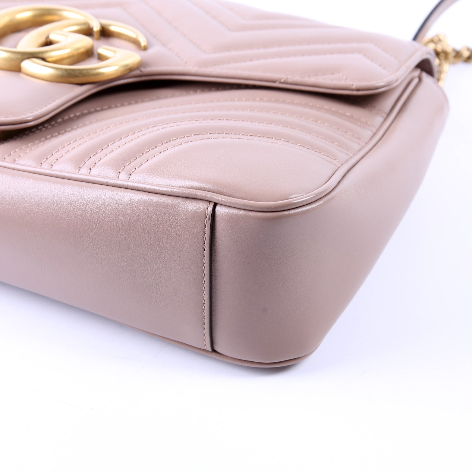 443496 Marmont Leather Shoulder Medium Mauve
