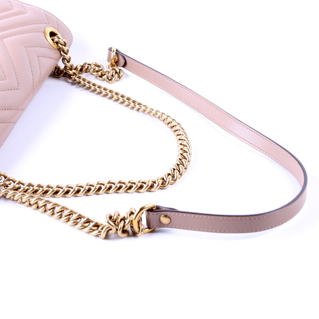443496 Marmont Leather Shoulder Medium Mauve