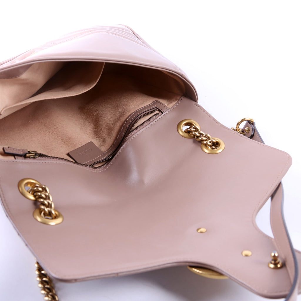 443496 Marmont Leather Shoulder Medium Mauve