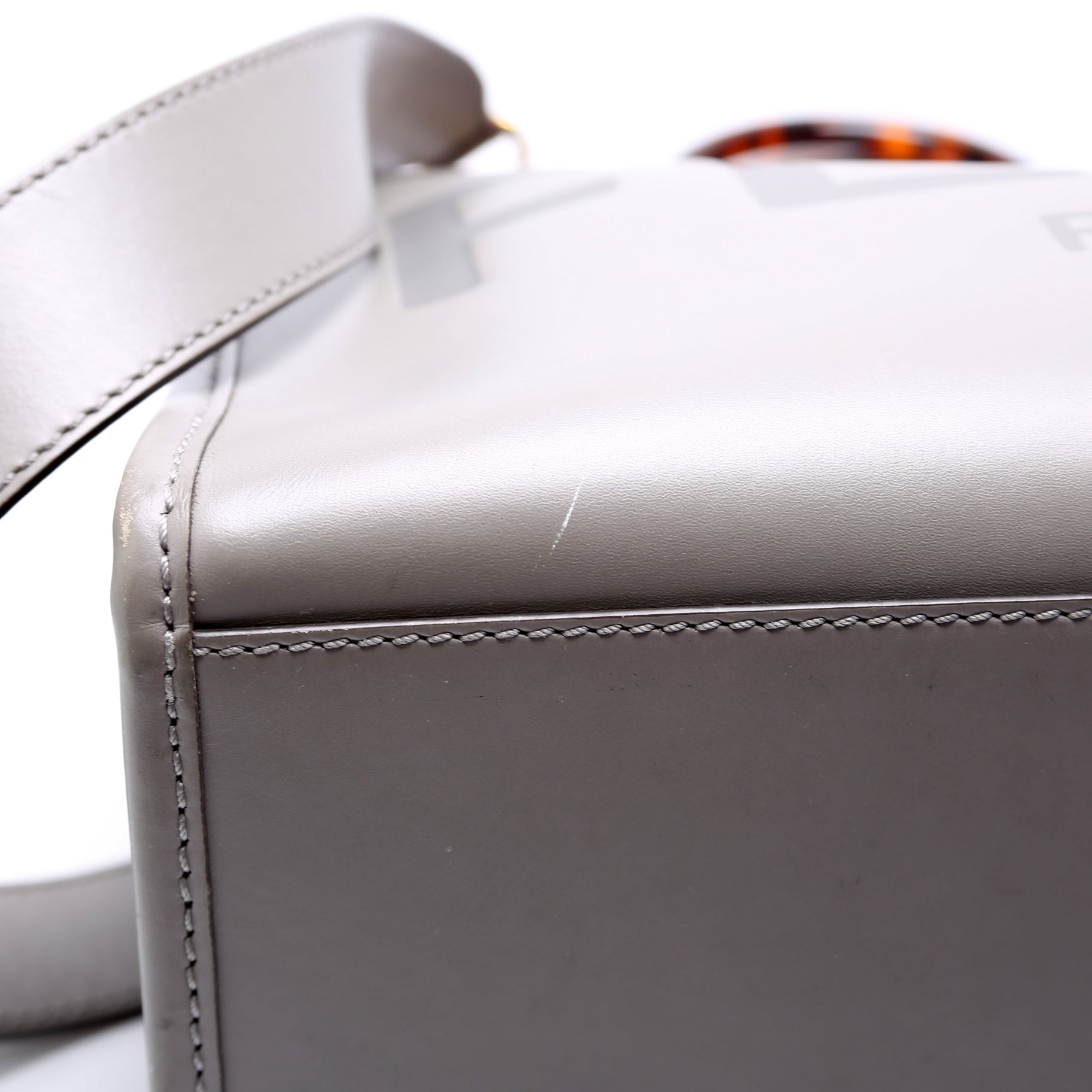 Fendi Sunshine Shopper Medium Leather Grey