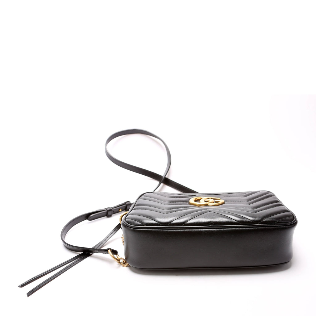 447632 Marmont Small Leather Camera Black