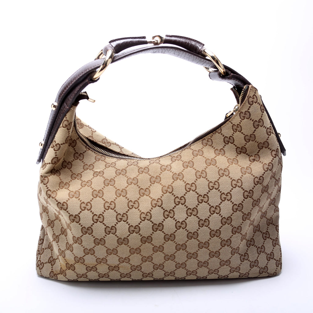 115867 Horsebit GG Canvas Hobo
