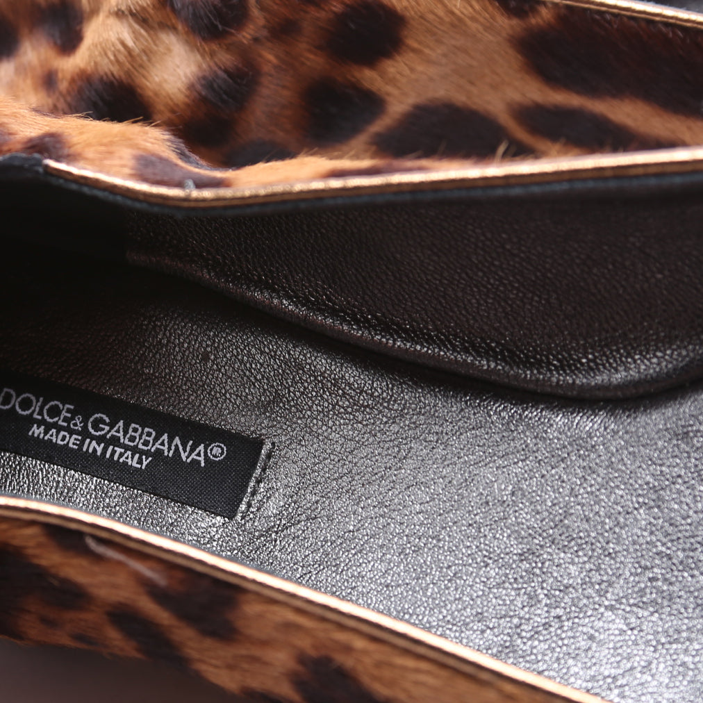 Calf Hair Leopard Ballet Flats Size 38 Brown