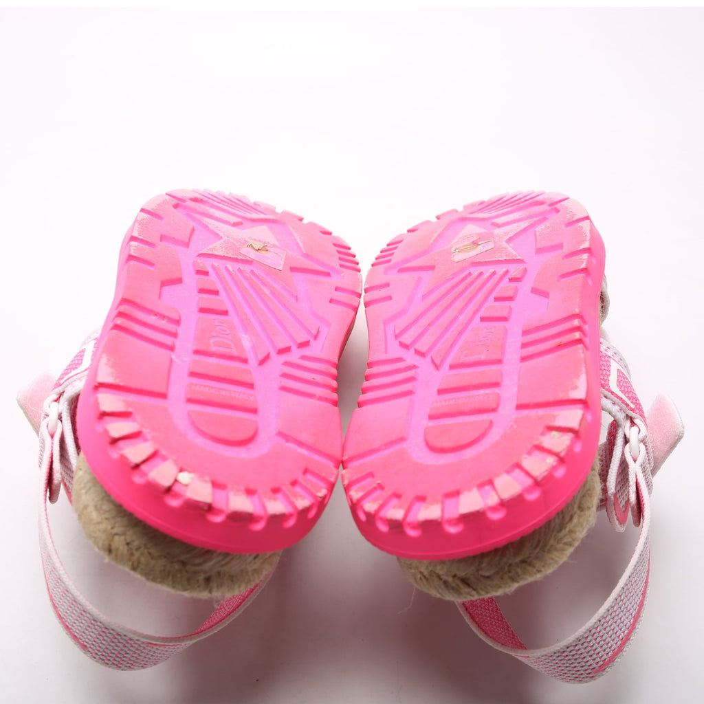 Dioract Tech Knit Jute Sandals Size 38 Pink