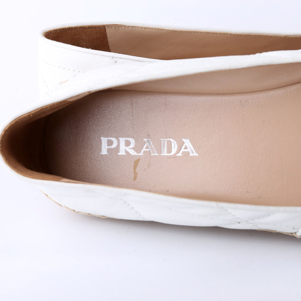 Triangle Quilted Leather Espadrilles Size 41