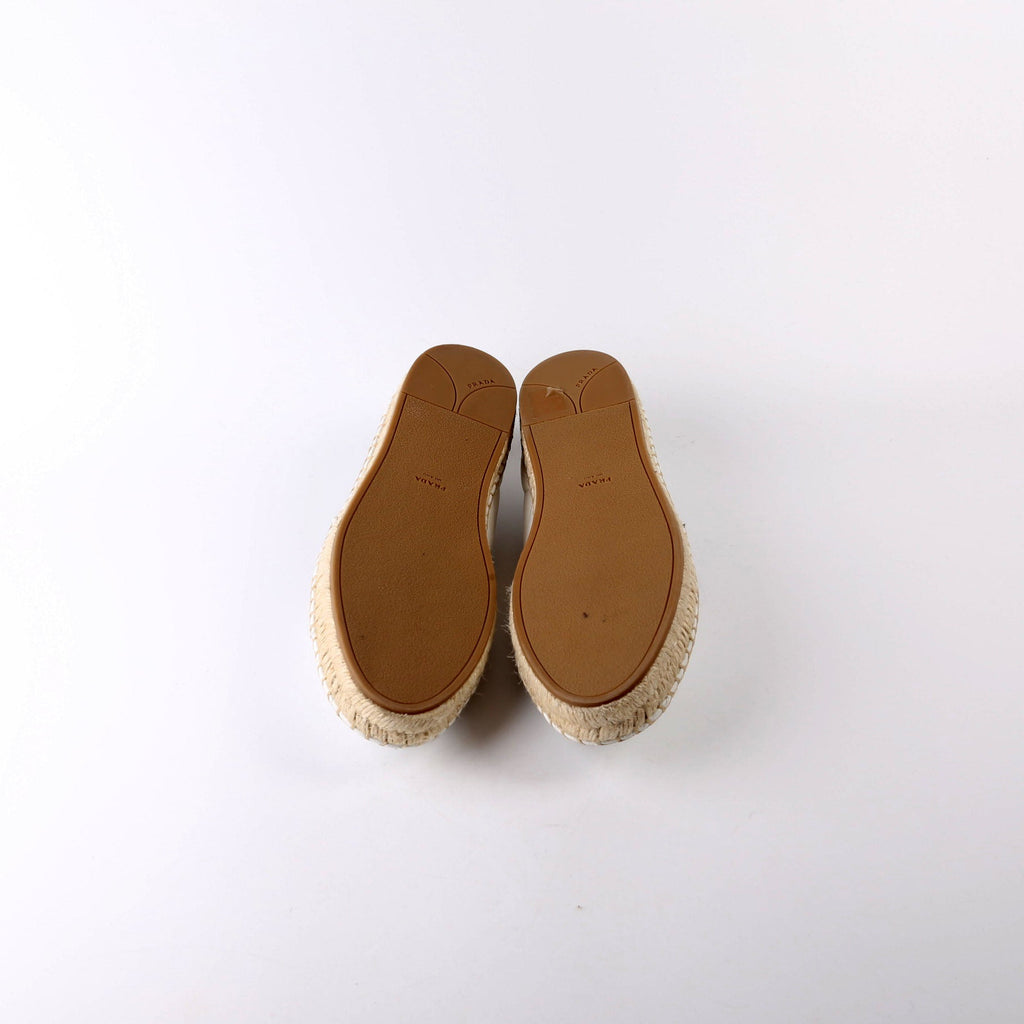 Triangle Quilted Leather Espadrilles Size 41