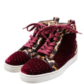 Louis Orlato Flat Sneakers Velvet/Pony Hair Size 39.5 Burgundy