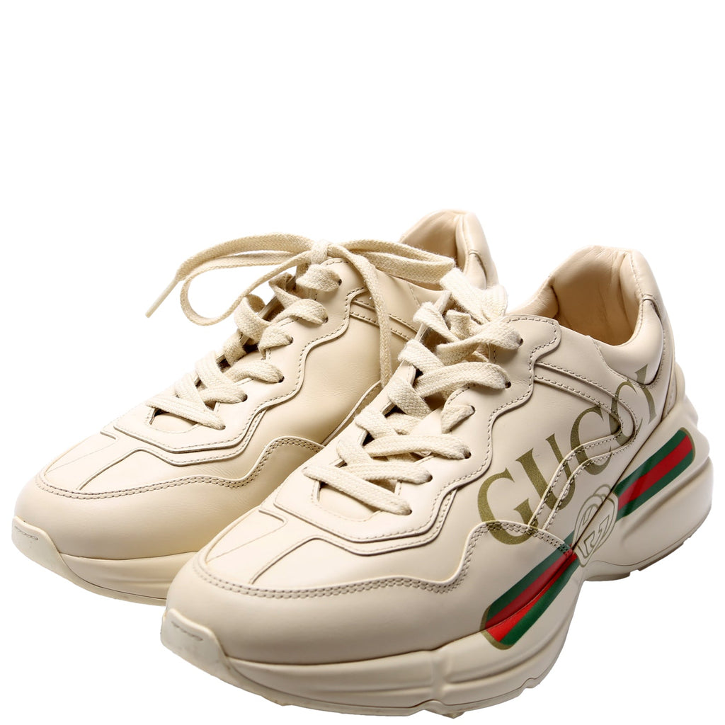 Rhyton Logo Sneakers Size 36.5 Cream