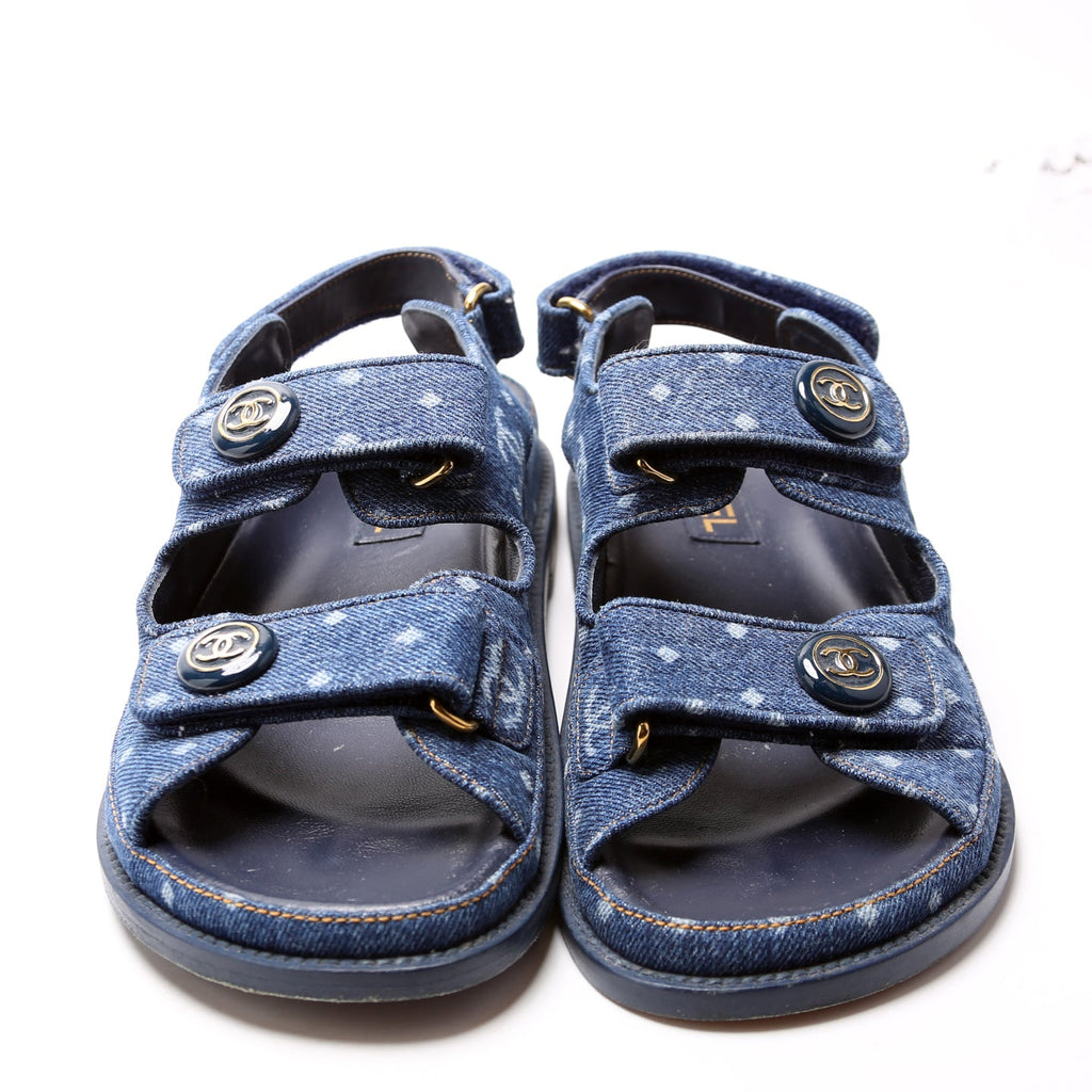 Denim CC Dad Sandals Size 38 Blue