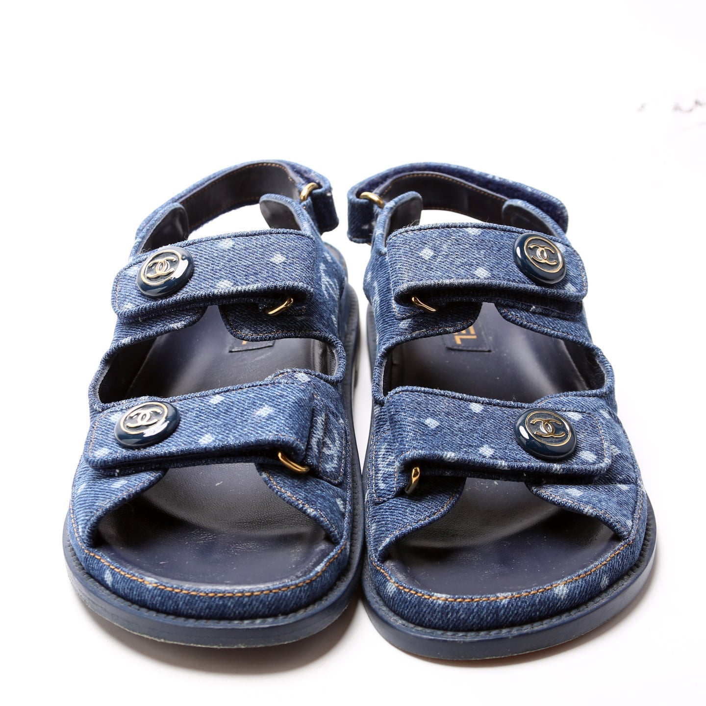 Denim CC Dad Sandals Size 38 Blue