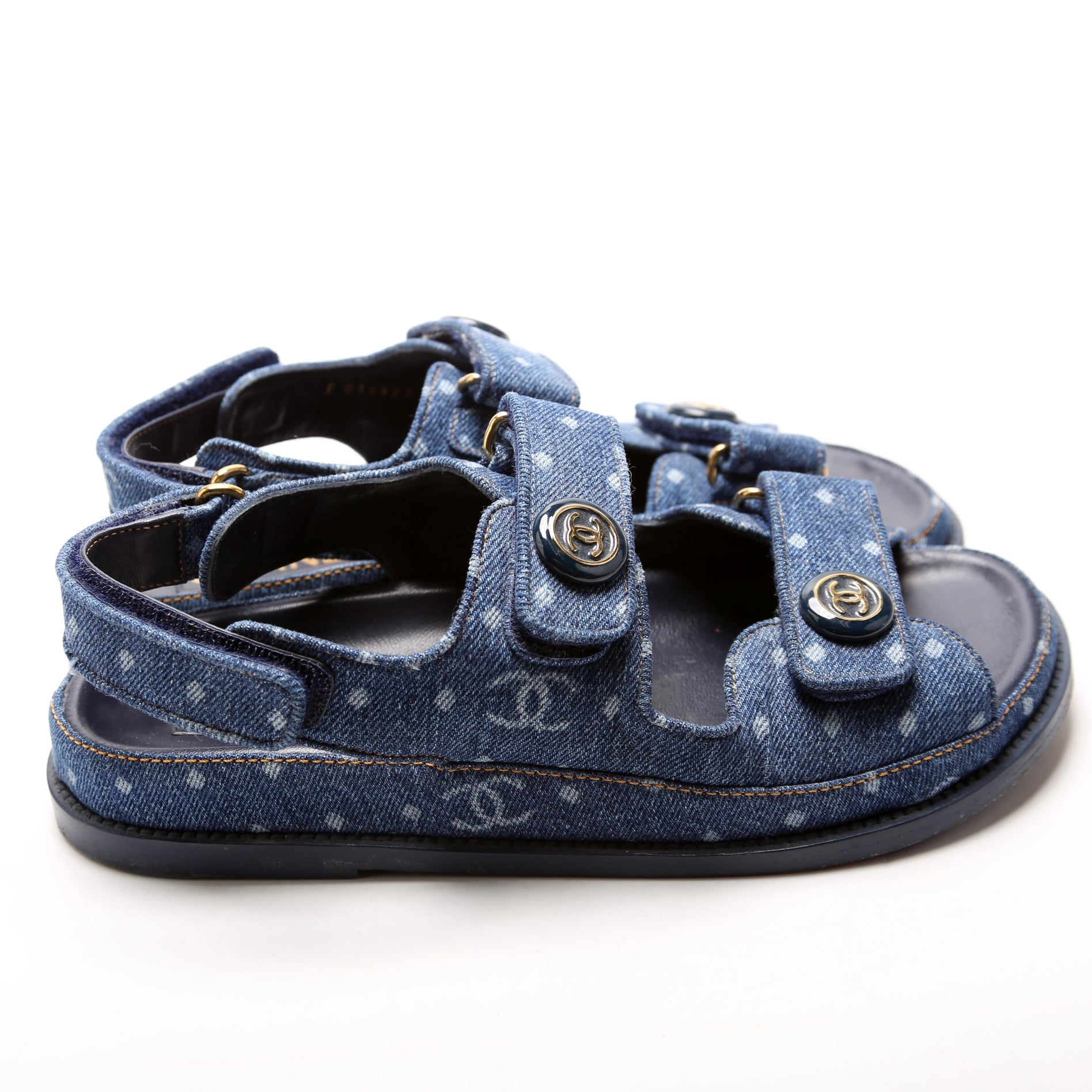 Denim CC Dad Sandals Size 38 Blue