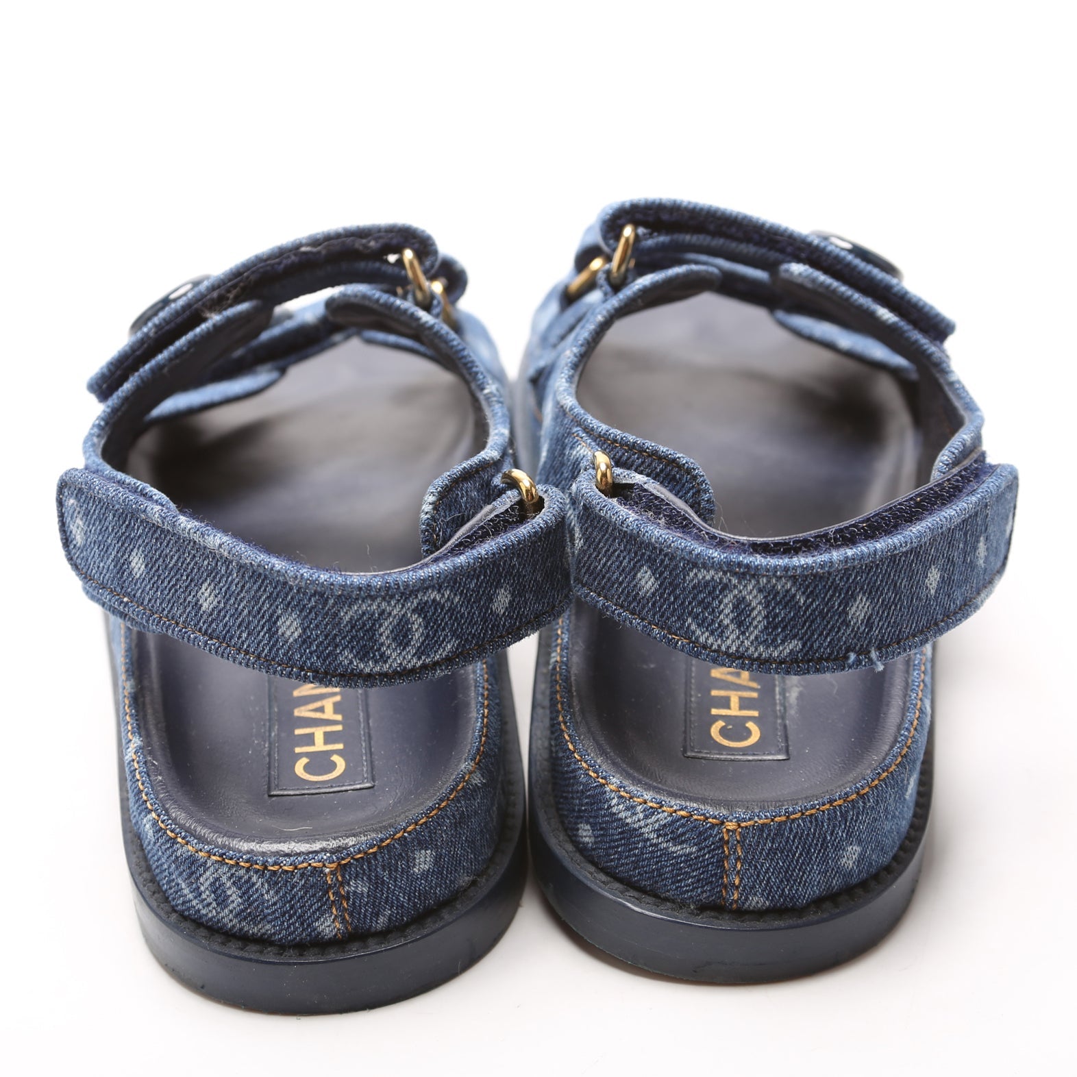 Denim CC Dad Sandals Size 38 Blue