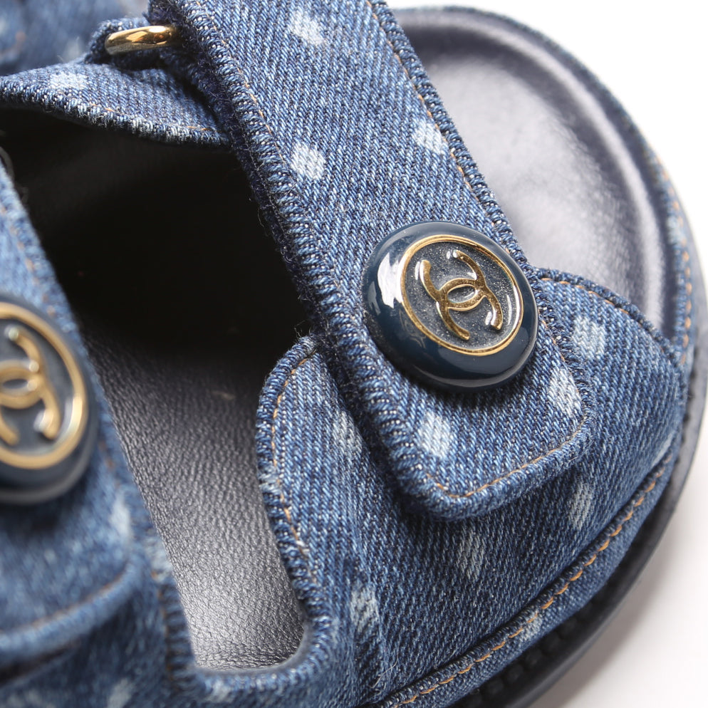 Denim CC Dad Sandals Size 38 Blue
