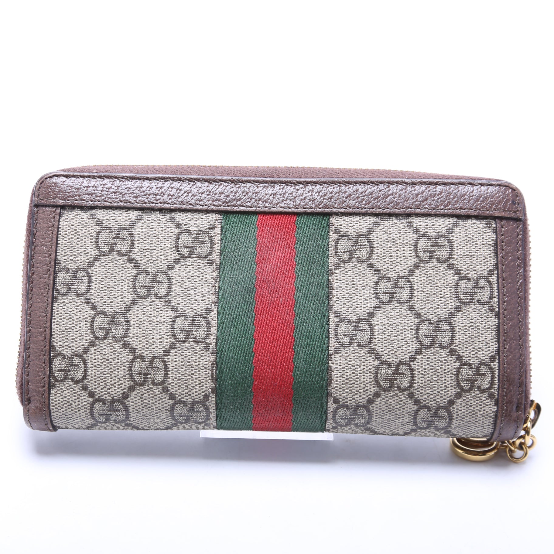 523154 GG Supreme Ophidia Zip Wallet Brown