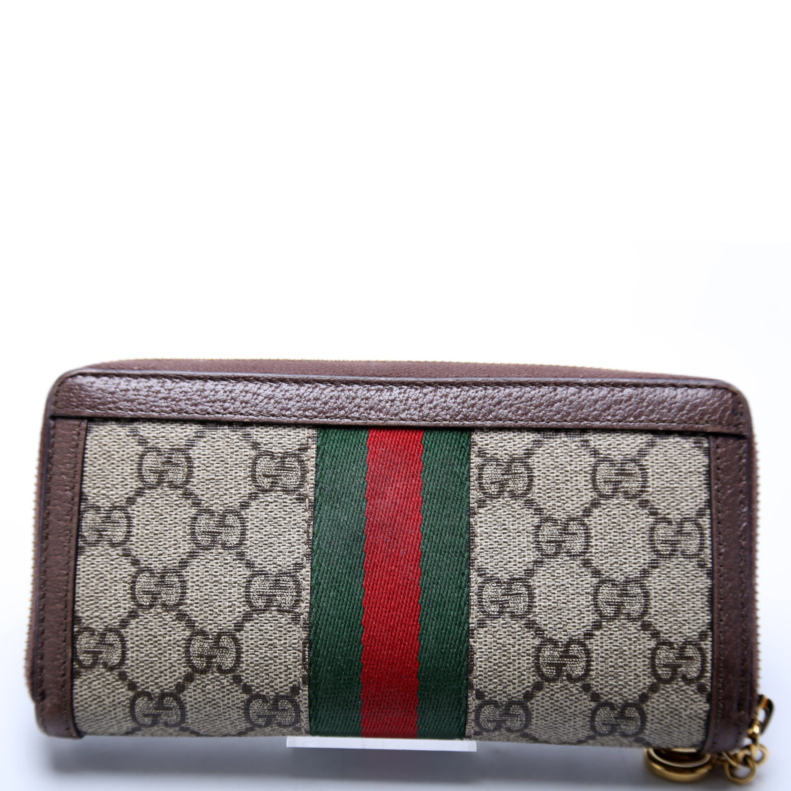 523154 GG Supreme Ophidia Zip Wallet Brown