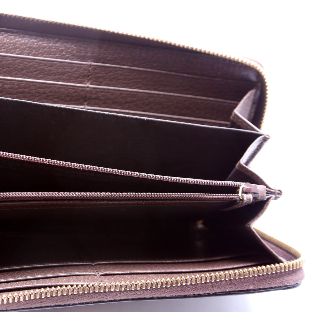 523154 GG Supreme Ophidia Zip Wallet Brown