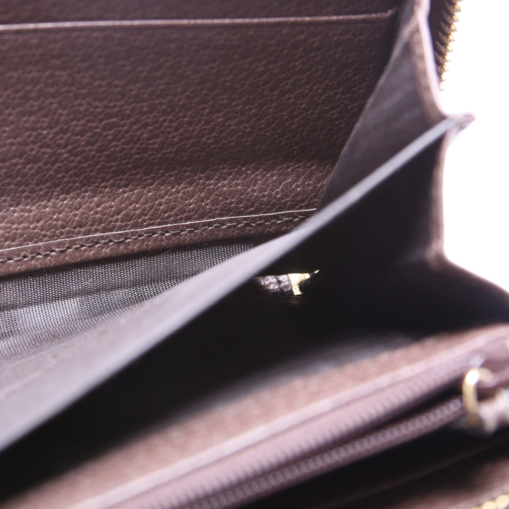 523154 GG Supreme Ophidia Zip Wallet Brown