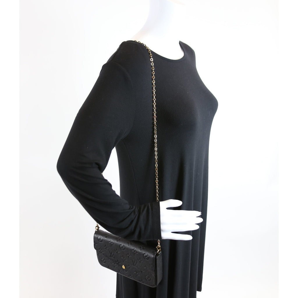 Pochette Felicie Empreinte Black