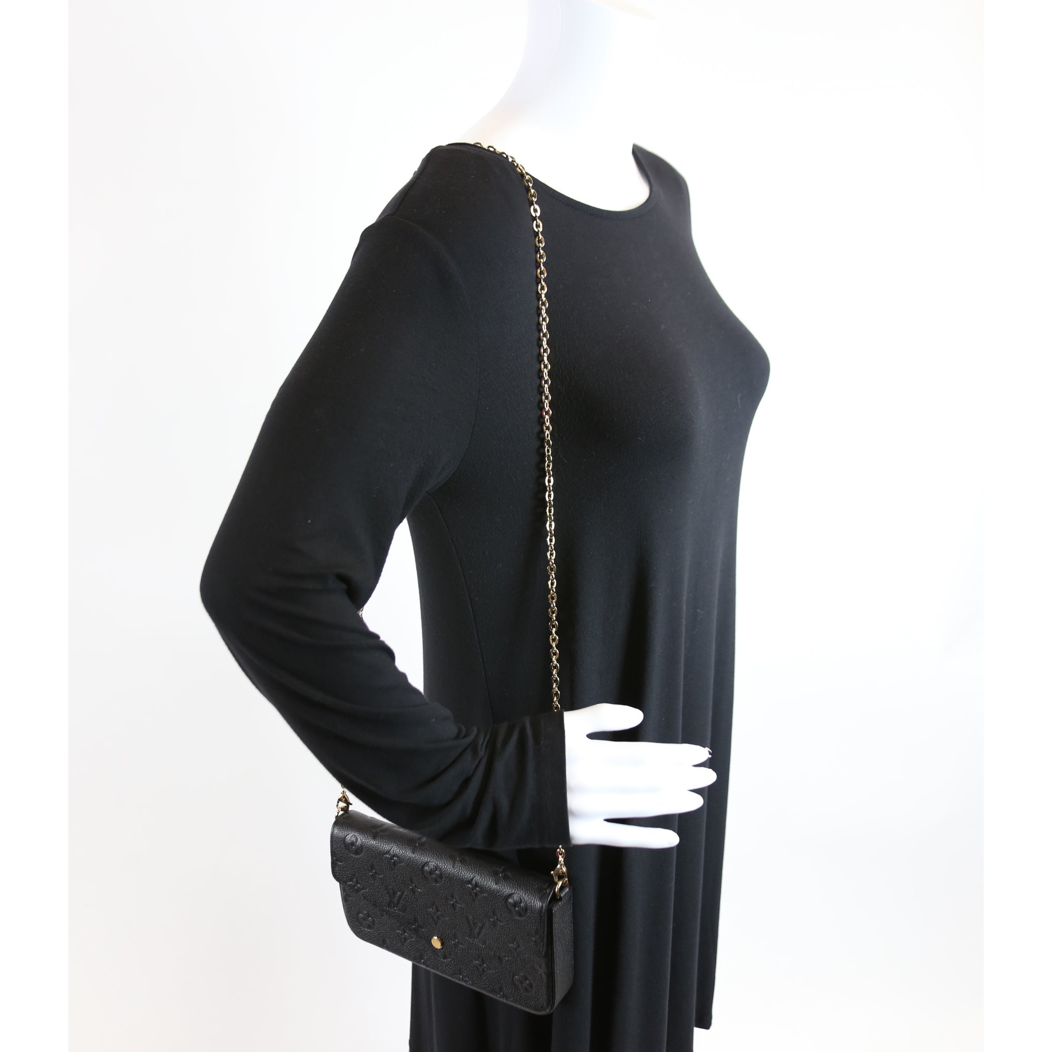 Pochette Felicie Empreinte Black