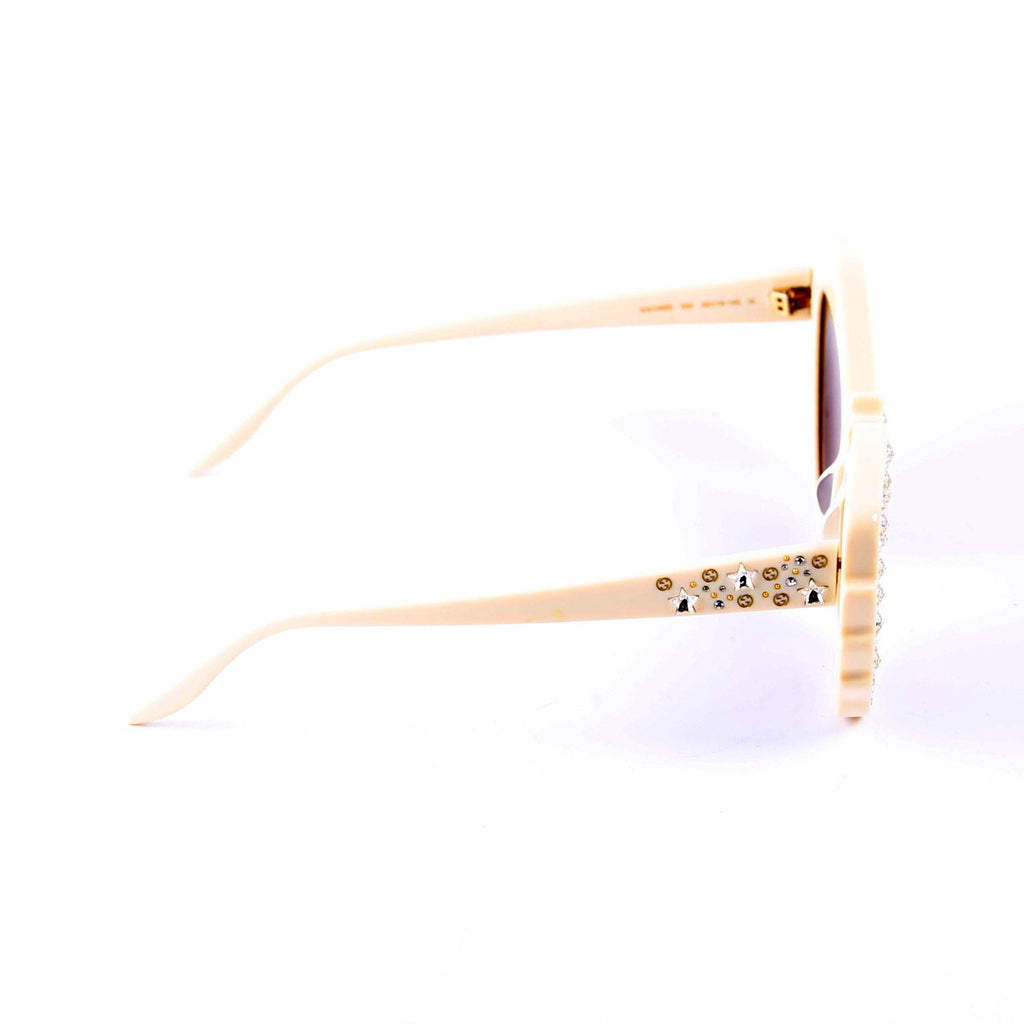 GG1095S 002 Cateye Crystal Sunglasses Cream
