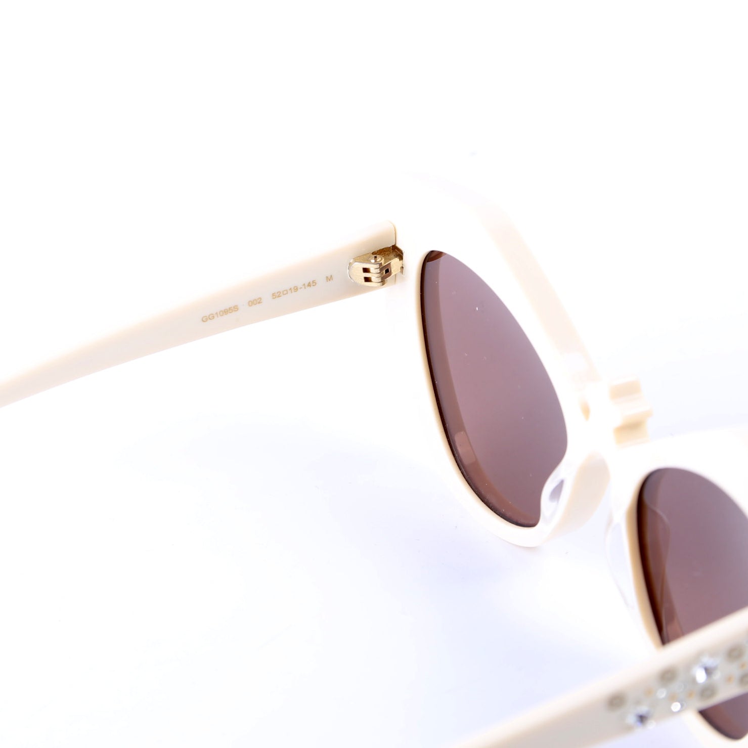GG1095S 002 Cateye Crystal Sunglasses Cream