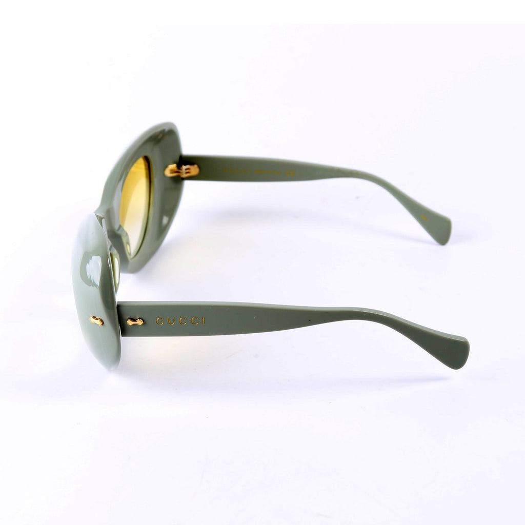 GG0990S 002 Cateye Sunglasses Green