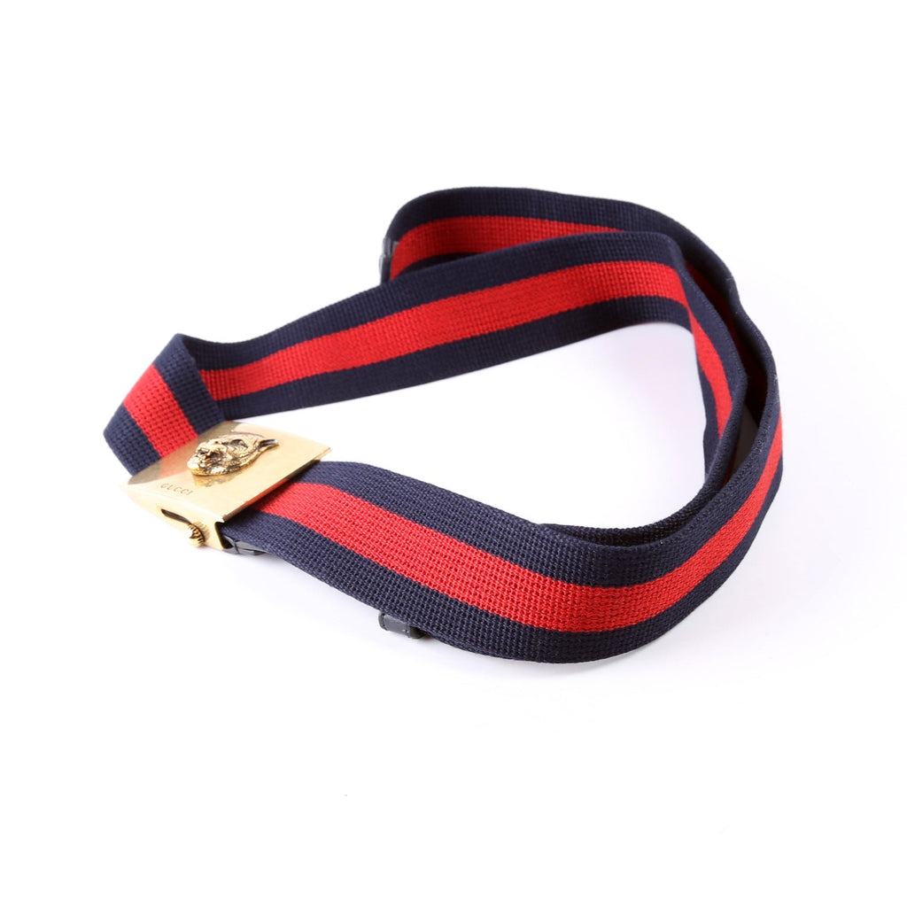 437498 Feline Buckle Web Canvas Belt Size 100/40 Red/Navy