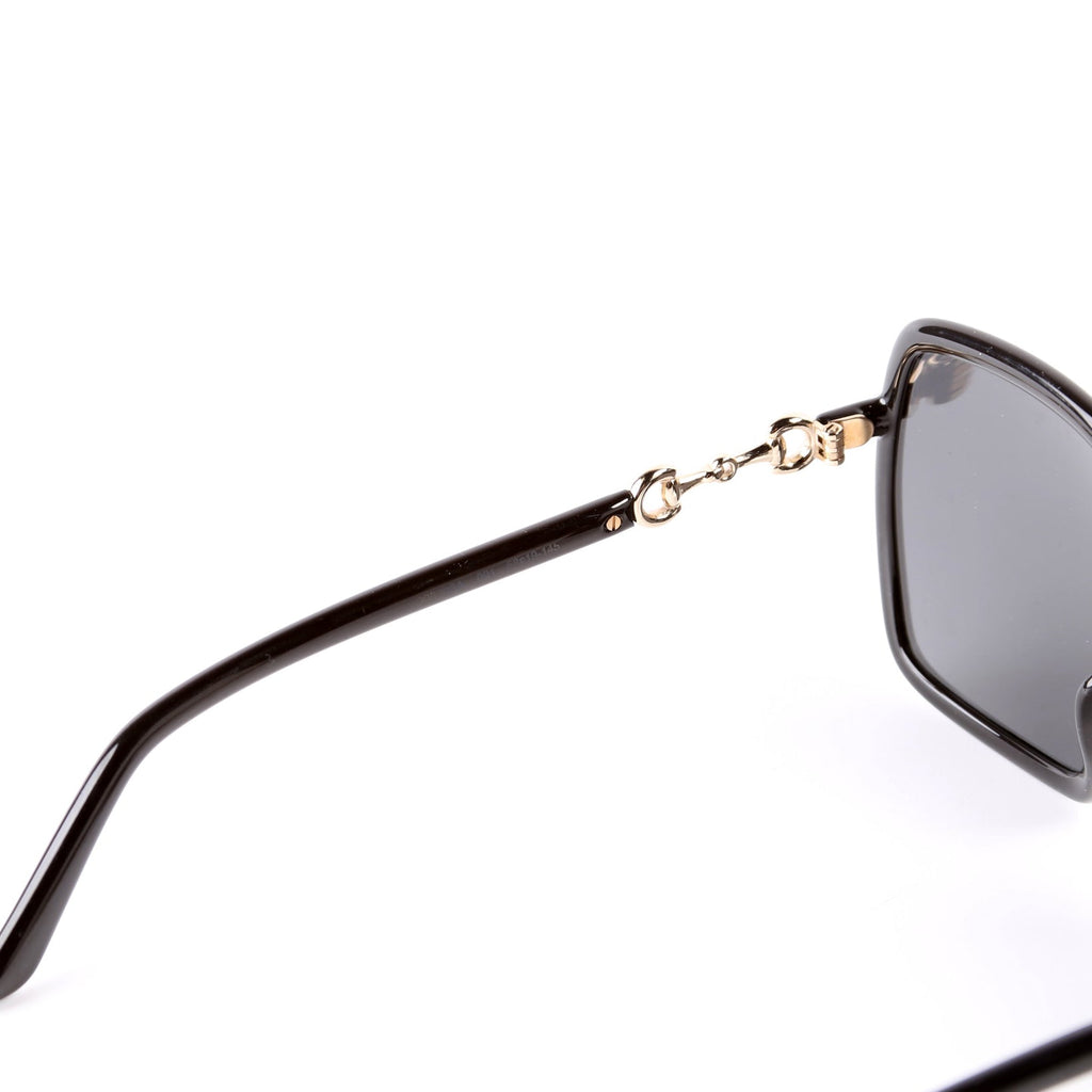 GG0890SA Oversized Square Horsebit Sunglasses Black